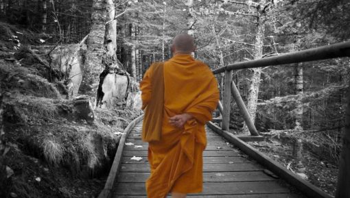 Monk Walking