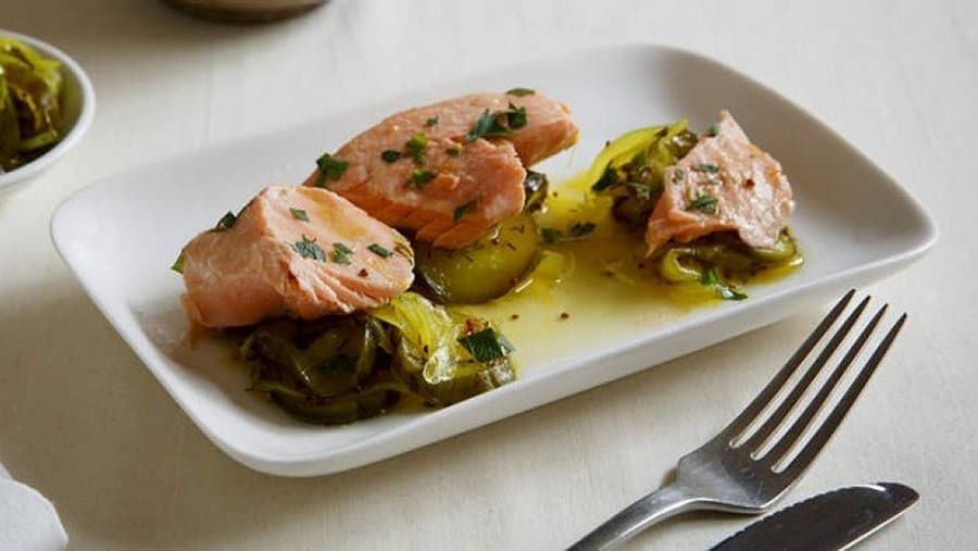Photo of Poached Trout With Pickled Cucumbers