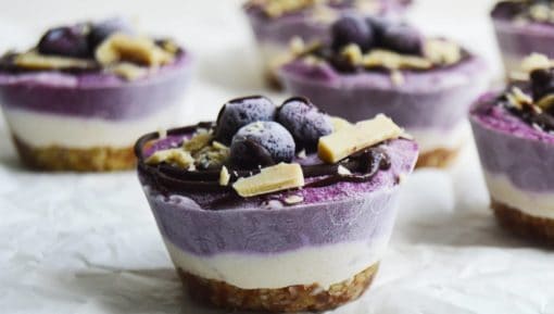 Vegan Blueberry Vanilla Cheesecake Cups