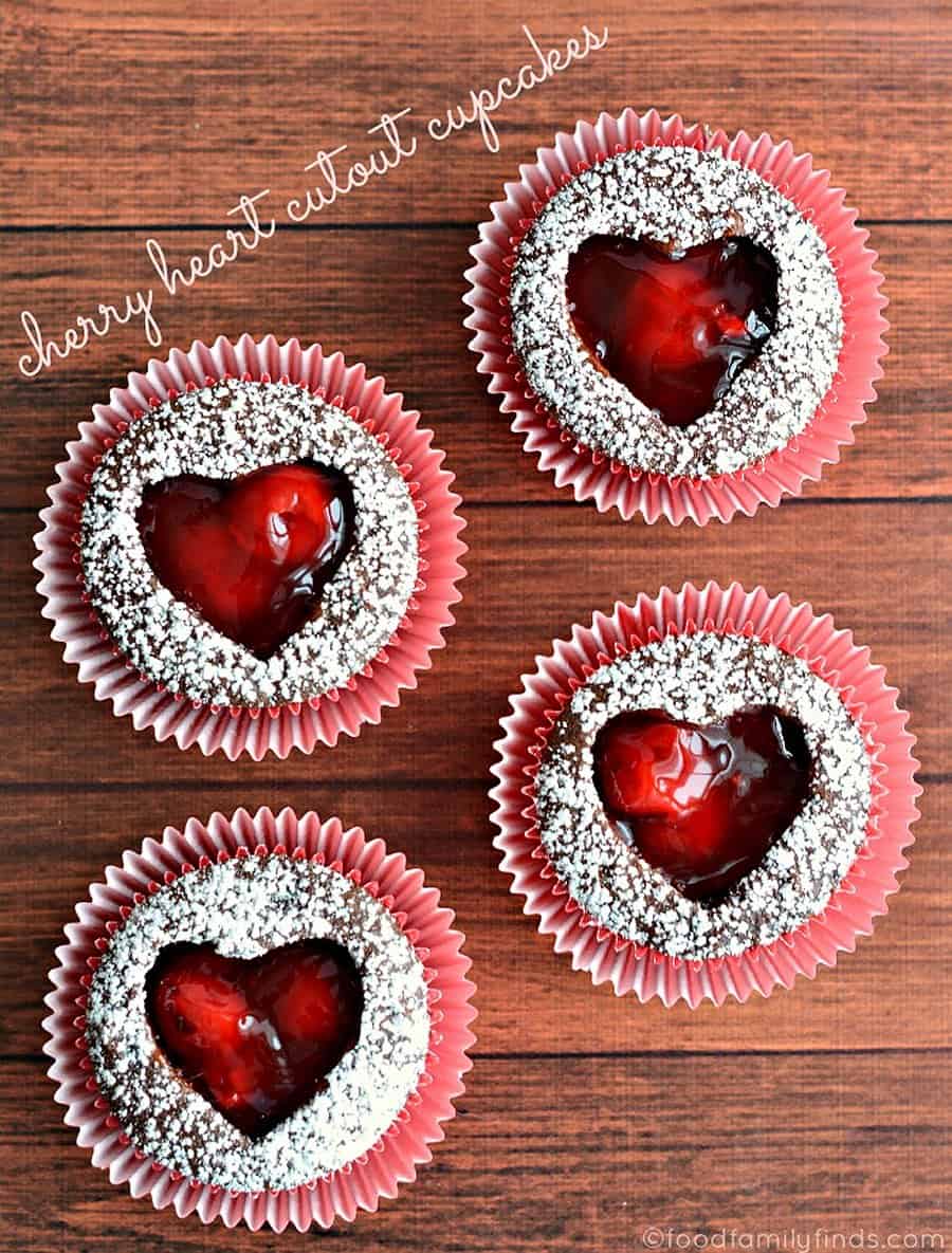 Photo of Cherry Heart Cut-Out Cupcakes
