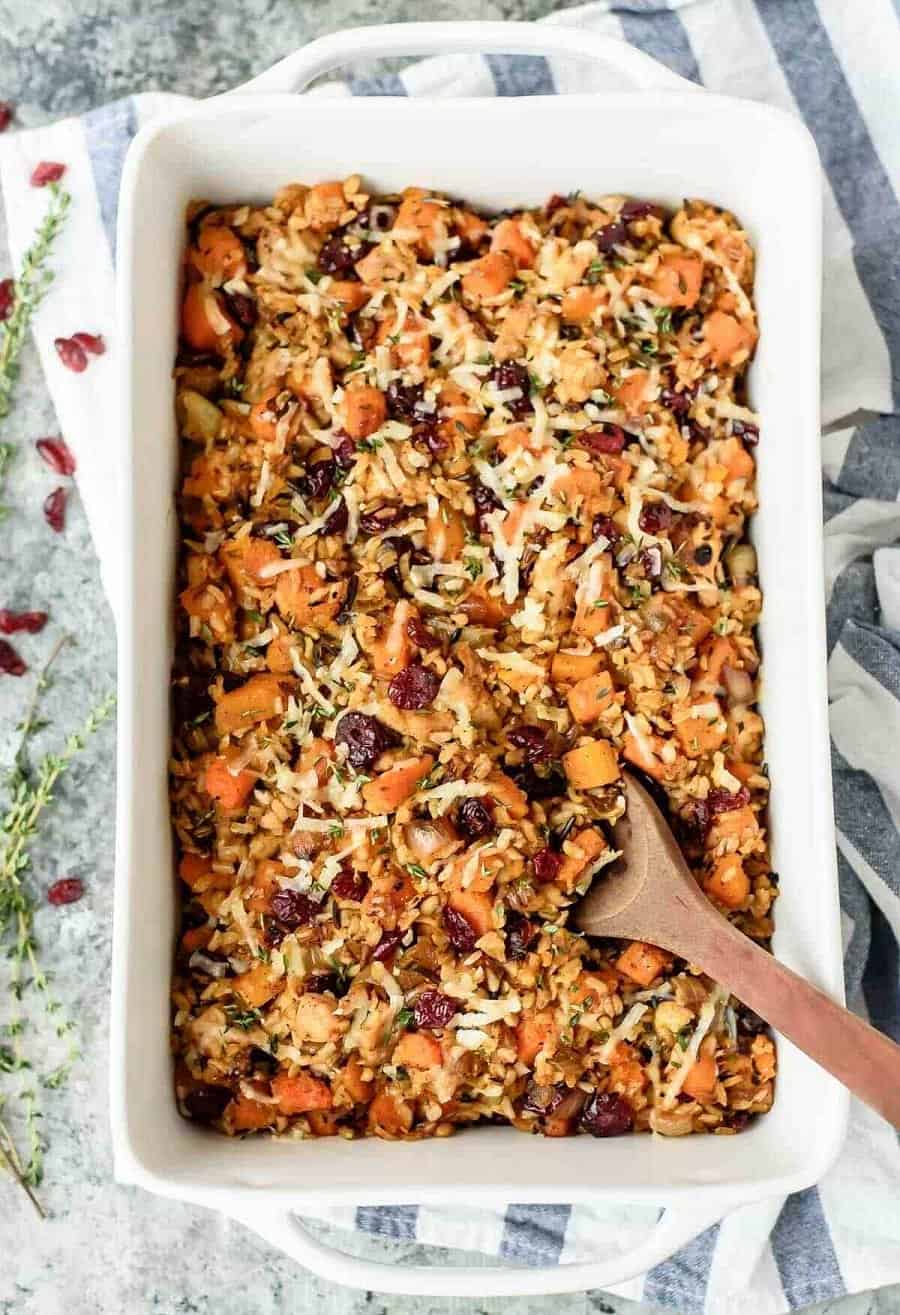 Photo of Chicken And Wild Rice Casserole With Butternut Squash Ad Cranberries