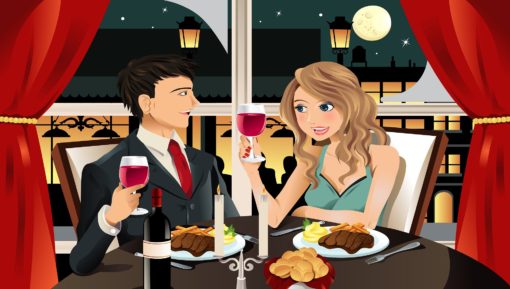 Couple in restaurant