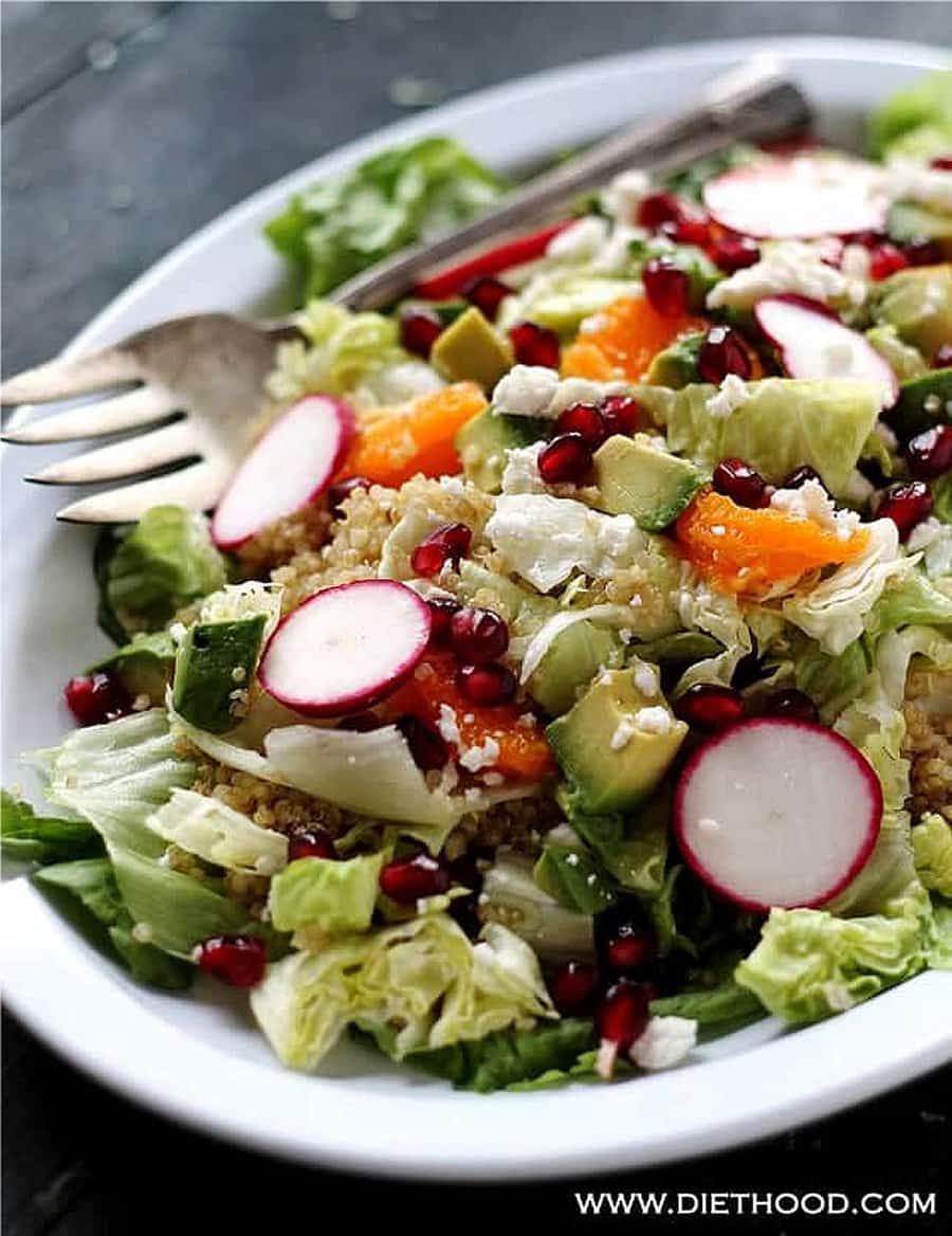 Photo of Pomegranate Citrus Quinoa Salad With Cranberry Pomegranate Vinaigrette