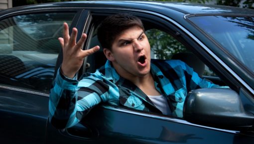 Man Expressing Road Rage