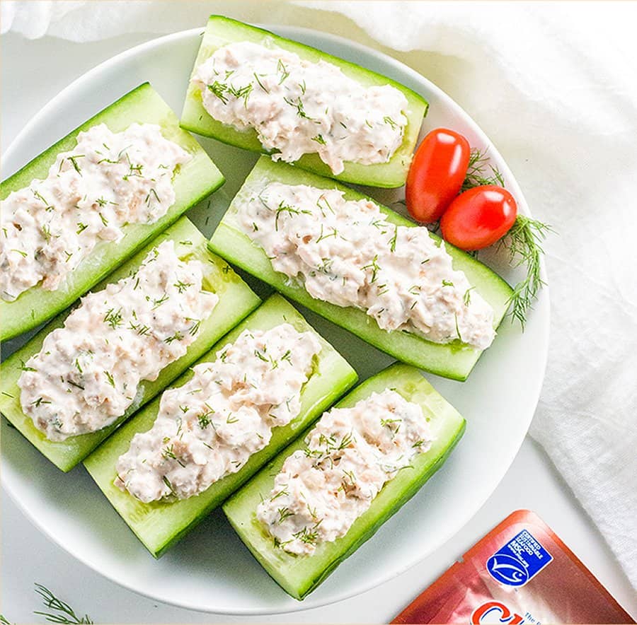Photo of Salmon-Stuffed Cucumbers Appetizers With Cream Cheese