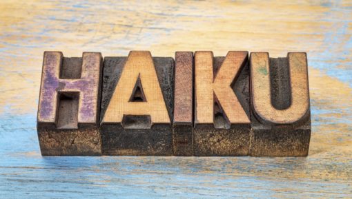 Haiku word in wood type