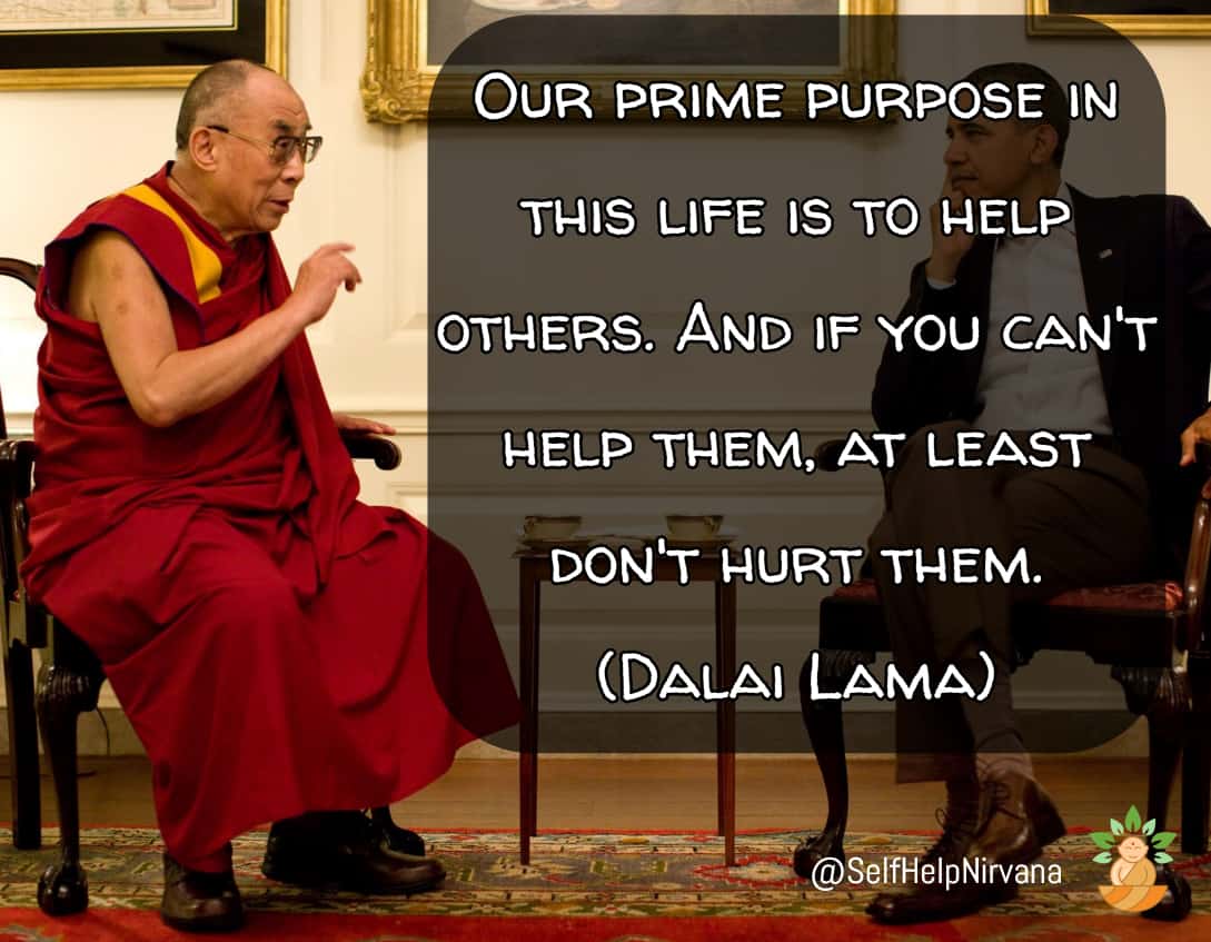 Illustrated quote about life purpose by the Dalai Lama