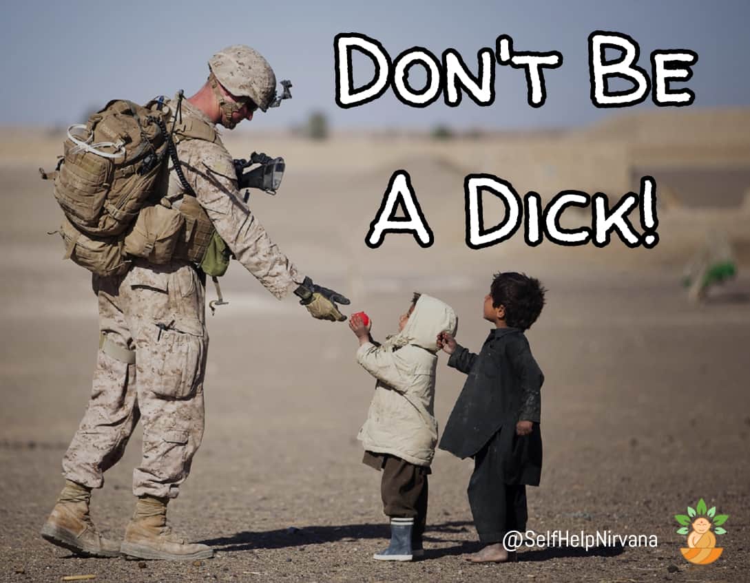 Illustrated quote - Don't Be A Dick!