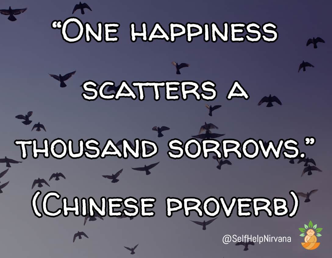 Illustrated Chinese proverb about happiness