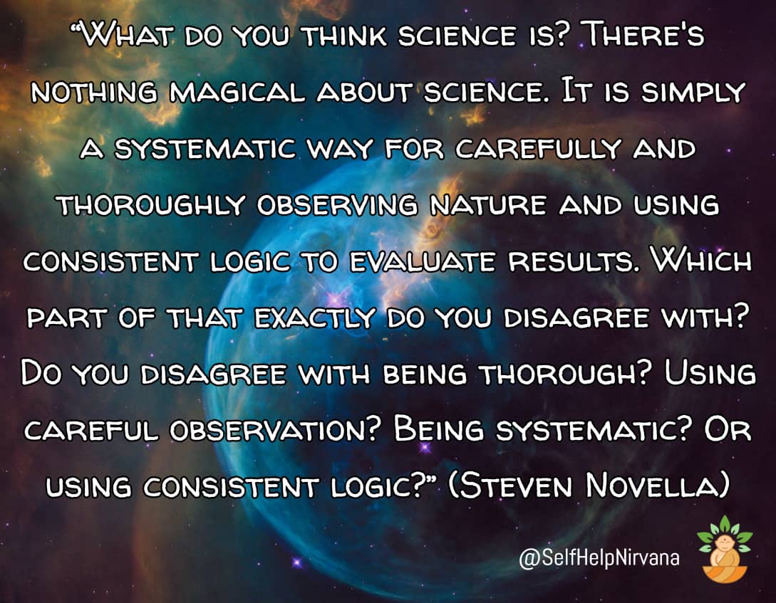 Illustrated quote by Steven Novella about science