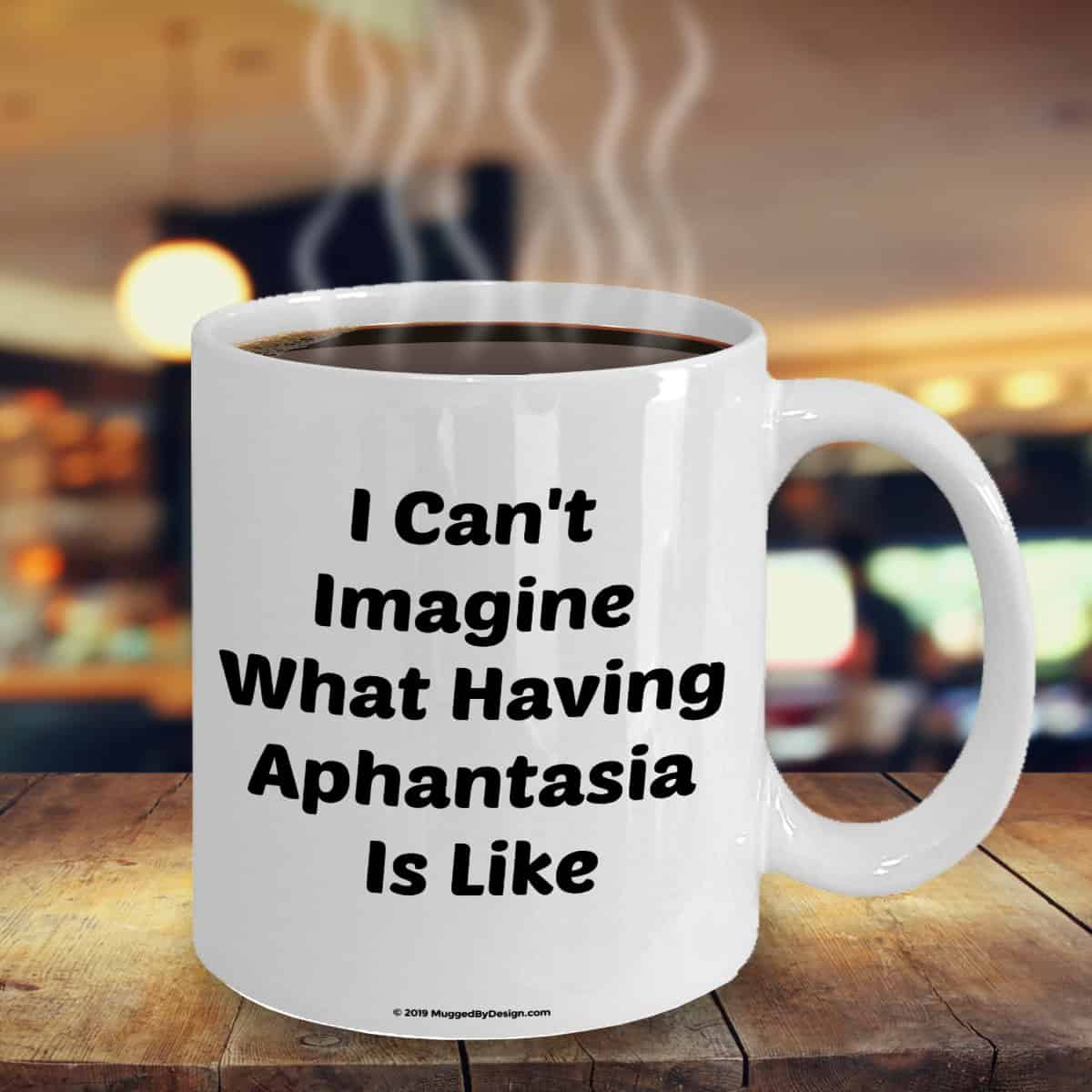 Photo of a mug about aphantasia